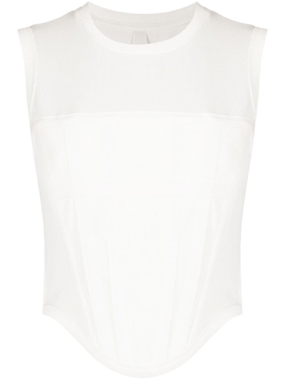 DION LEE RIBBED CORSET TANK TOP