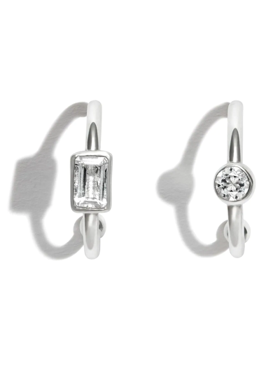 Loren Stewart Crystal-embellished Hoop Earrings In Silver