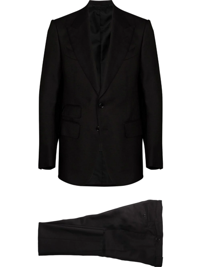 Tom Ford Fluid Hopsack Two-piece Suit In Black
