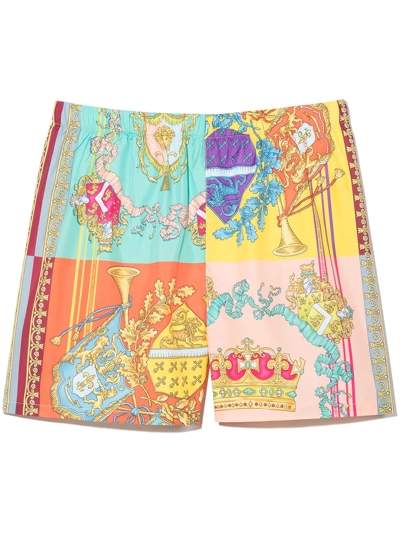 Versace Teen Mix-print Elasticated Swim Shorts In 멀티컬러