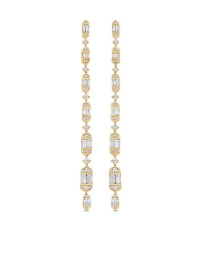 Sara Weinstock 18kt Yellow Gold Taj Baguette Vertical Drop Earrings