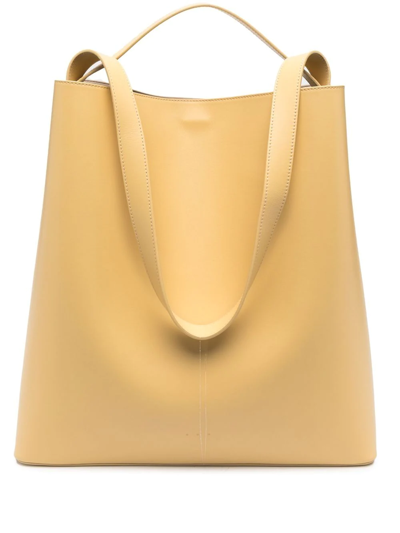 Aesther Ekme Embossed-detail Leather Tote Bag In Yellow