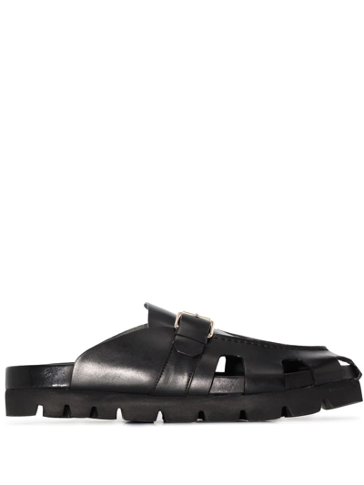 Grenson Black Dale Leather Sandals