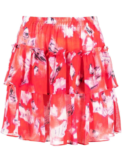 Iro Women's Andri Floral Cotton, Silk, & Linen Skirt In Red