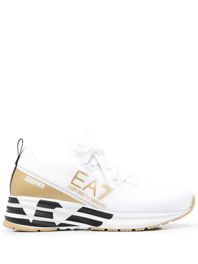 Ea7 Emporio Armani Logo Low-top Sneakers In White