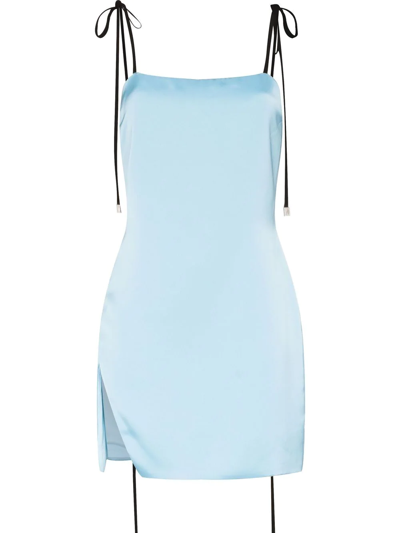 Attico Strap-detail Minidress In Blue