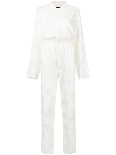 Rta Sadie Floral Embroidery Jumpsuit In White