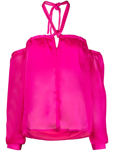 Rta 'camilla' Corset Off Shoulder Top In Pink