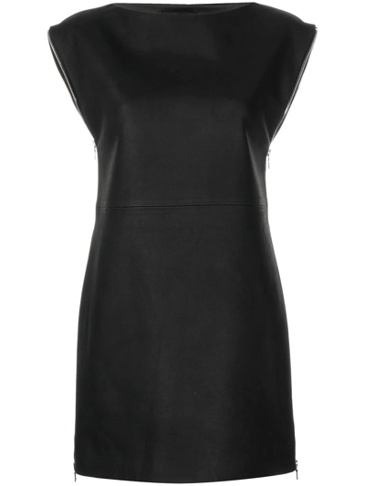 Rta Elina Leather Dress In Black
