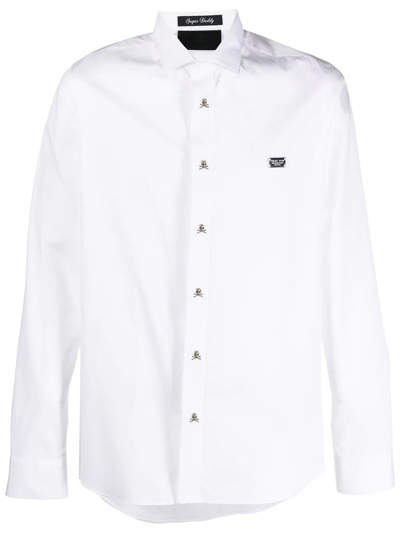 Philipp Plein Chest Logo-plaque Detail Shirt In White