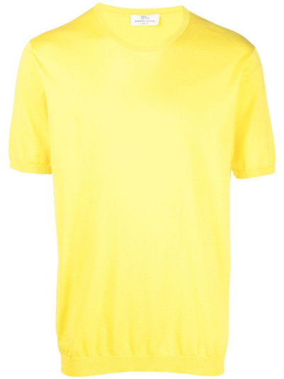 Roberto Collina Fine-knit Cotton Top In Yellow