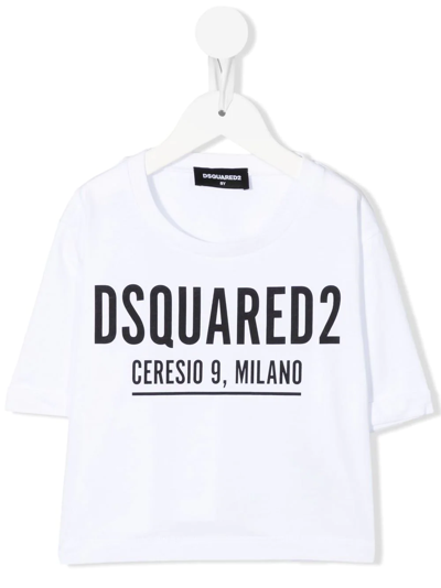 Dsquared2 Kids' Logo-print Cotton T-shirt In White