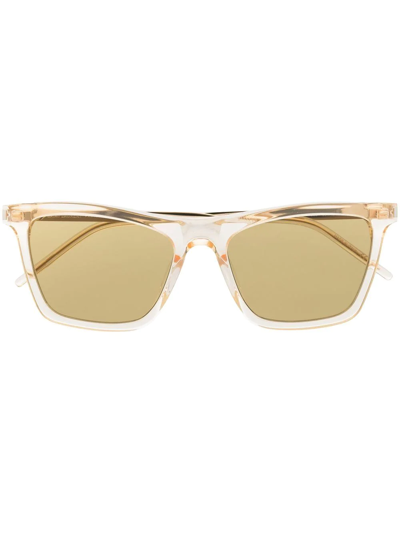 Saint Laurent Wayfarer-frame Optical Glasses In Yellow
