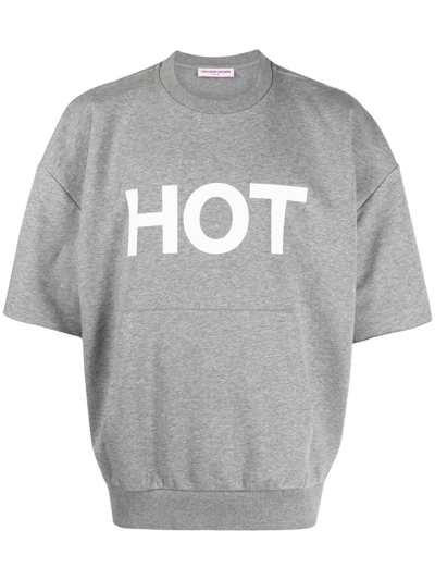 Orlebar Brown Hot Logo-print Short-sleeve Sweatshirt In Grey