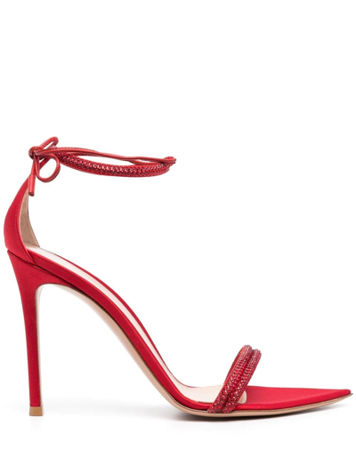 Gianvito Rossi Montecarlo Crystal-embellished Sandals In Red