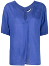 Xacus V-neck Blouse In Blue