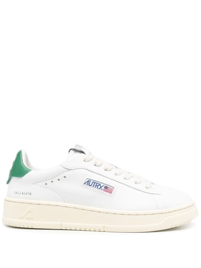 Autry Almond-toe Lace-up Sneakers In White
