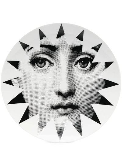 Fornasetti Graphic Print Plate In White