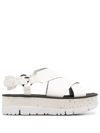 Camper Oruga Up Platform Sandals In White