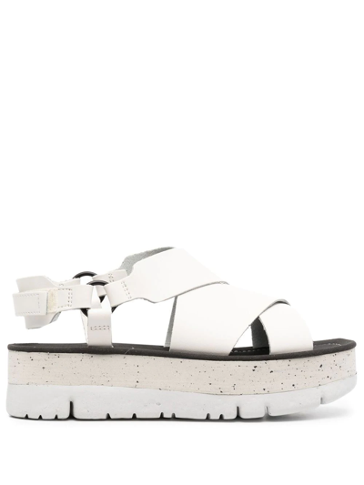 Camper Oruga Up Platform Sandals In White