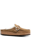 Birkenstock Women's Buckley Shearling Slip On Shoes In Tea In Neutrals