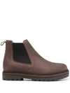 Birkenstock Unbuckle Leather Elastic-panel Boots In Brown