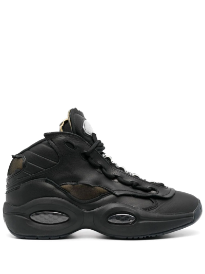 Reebok Unisex Maison Margiela Question Mid Memory Of Basketball Shoes In Black/ftwr White/black