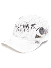 Balmain Printed Cotton Cap With Pins In White