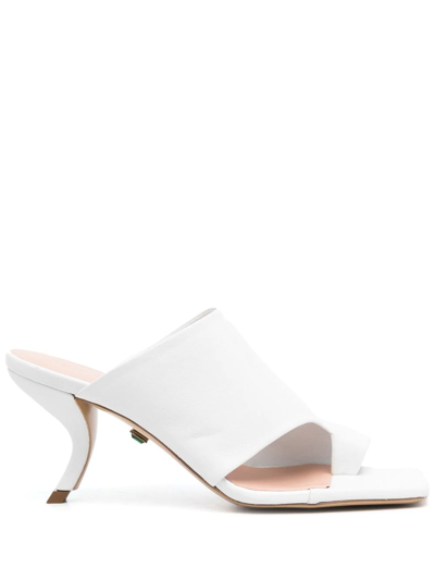 Ilio Smeraldo Slip-on 90mm Leather Sandals In White