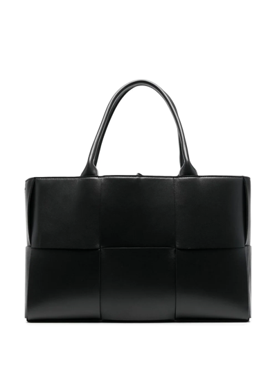 Bottega Veneta Arco Intreccio Nappa Leather Tote Bag In Black