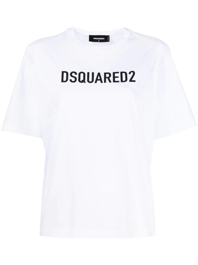 Dsquared2 Technicolor Easy Tee Cotton T-shirt In White