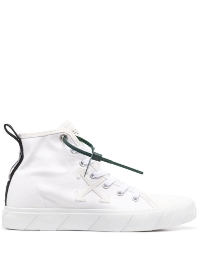 Off-white Vulcanized Mid-top Sneakers In White
