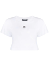 DOLCE & GABBANA CROPPED LOGO-PLAQUE T-SHIRT