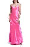 L Agence Serita Silk Charmeuse Maxi Slipdress In Ros