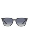 Ray Ban 55mm Gradient Square Sunglasses In Opal Grey/ Grey Dark Blue