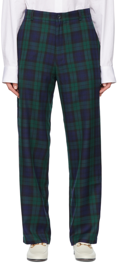 Manors Golf Green Polyester Trousers In Blackwatch