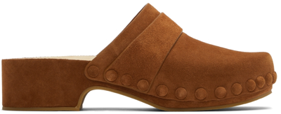 Chloé Tan Joy Clogs In Brown