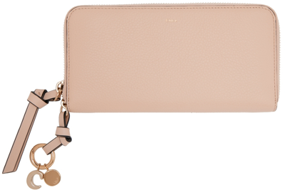 Chloé Pink Long Alphabet Wallet In 6j5 Cement Pink