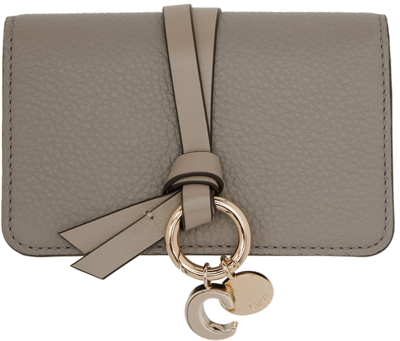 Chloé Gray Alphabet Business Card Holder In 053 Cashmere Grey
