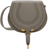 Chloé Small Leather Marcie Saddle Bag In 053 Cashmere Grey