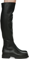 GIANVITO ROSSI BLACK LEATHER QUINN TALL BOOTS