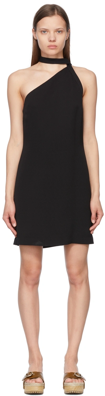3.1 Phillip Lim Tie-neck Crepe Mini Dress In Black Ba001