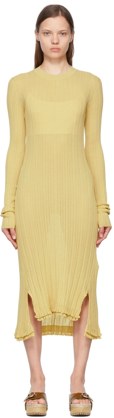 3.1 Phillip Lim / フィリップ リム Ribbed Cotton-blend Voile Midi Dress In Straw St270