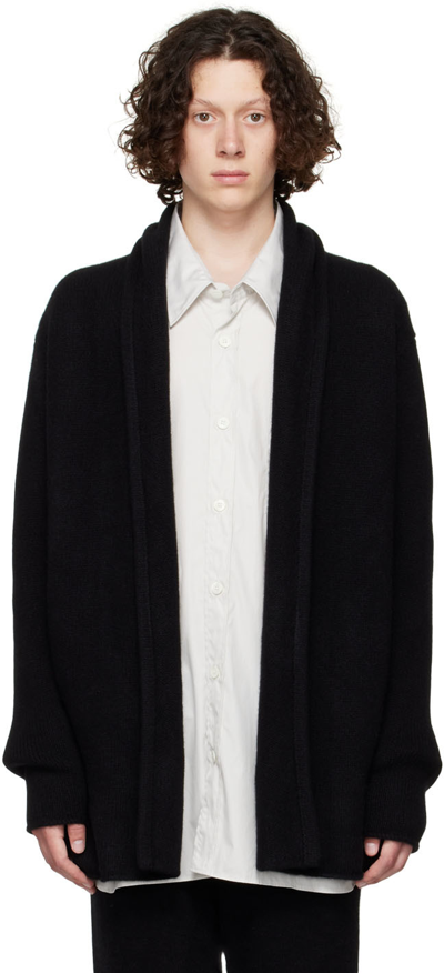 The Elder Statesman Shawl-collar Cashmere Cardigan In Black