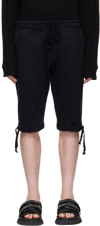 GREG LAUREN BLACK COTTON SHORTS