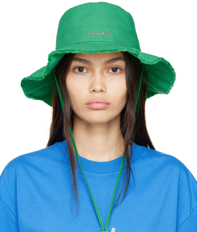 Jacquemus Green 'le Bob Artichaut' Beach Hat In 550 Green