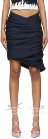 Lourdes Navy Virgin Wool Miniskirt In 501 Blue