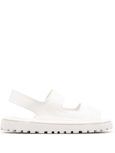 Marsèll Open-toe Grained Leather Sandals In White