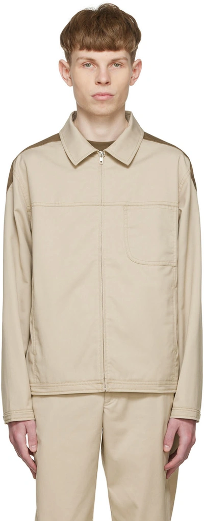 Affxwrks Taupe Polyester Jacket In Sand