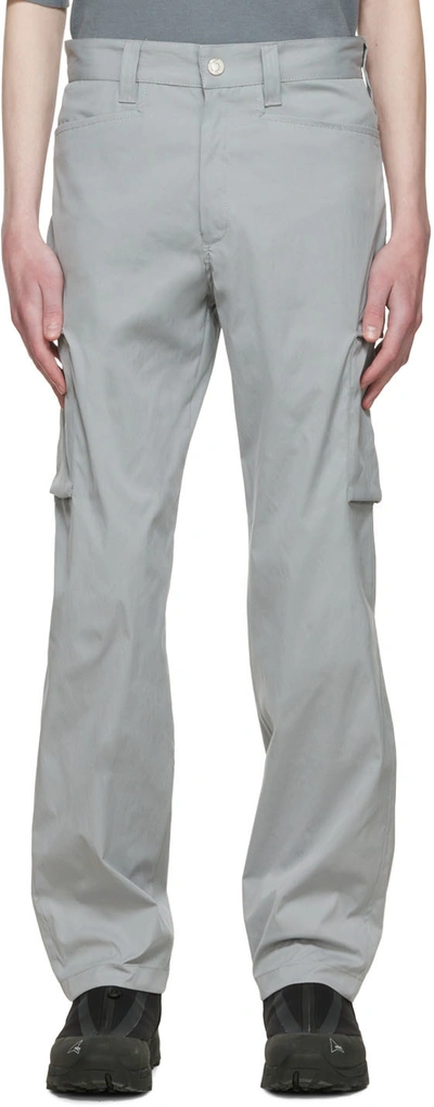 Affxwrks Gray Tapered Fit Cargo Pants In Light Grey